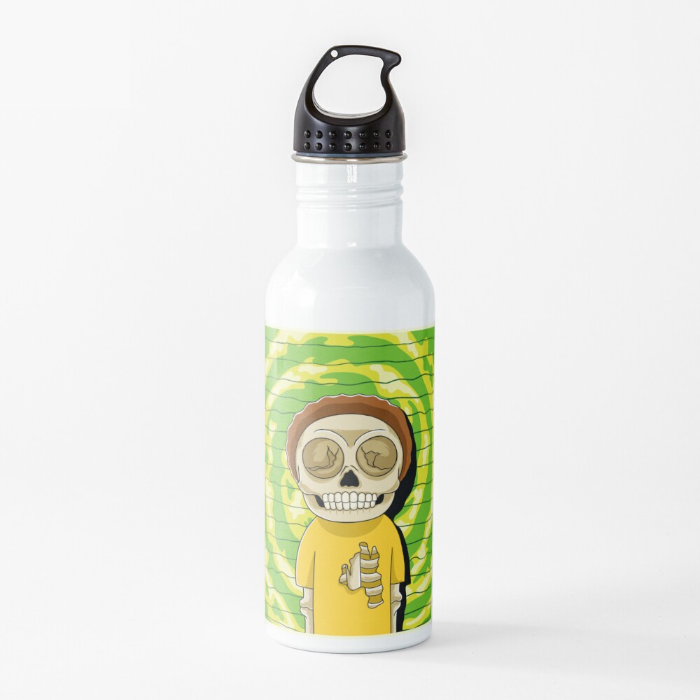 morty rick and morty skull Water Bottle