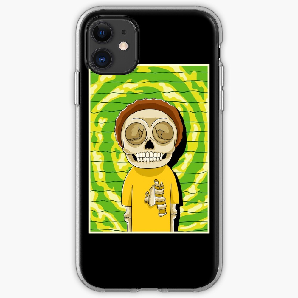 morty rick and morty skull iPhone Case & Cover