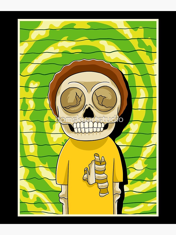morty rick and morty skull by gomskyartstudio