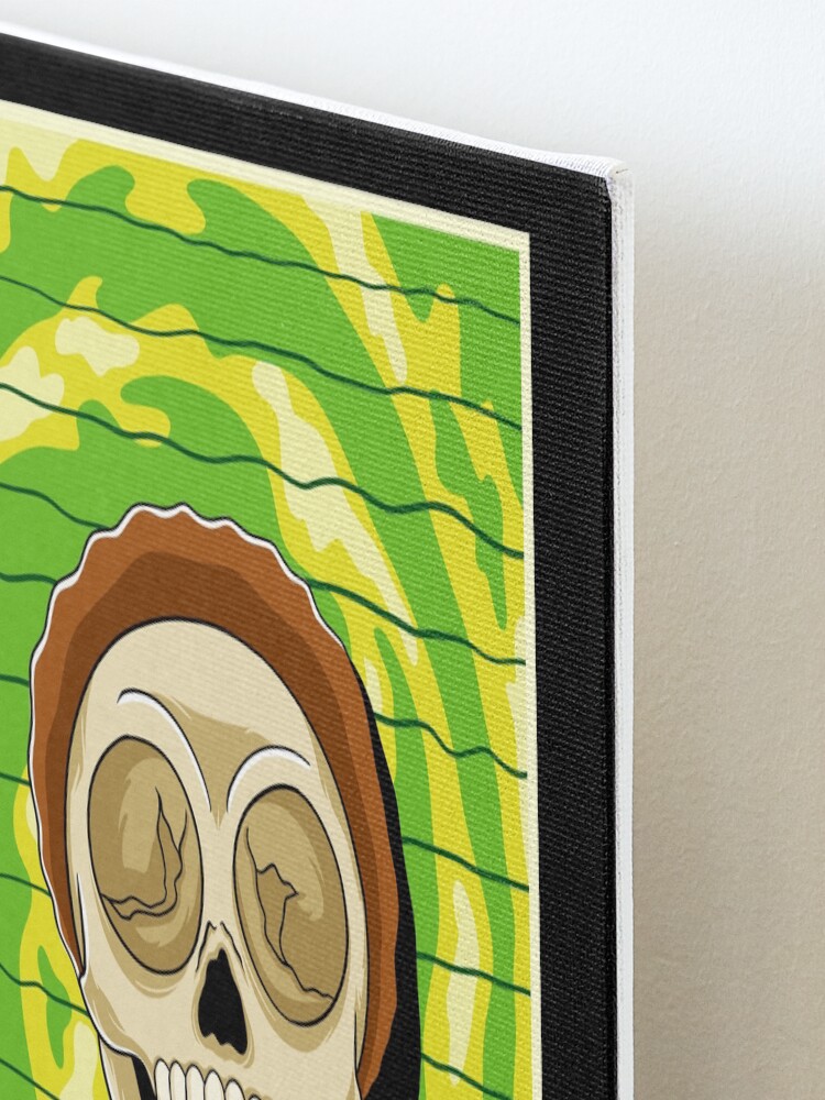 Alternate view of morty rick and morty skull Mounted Print