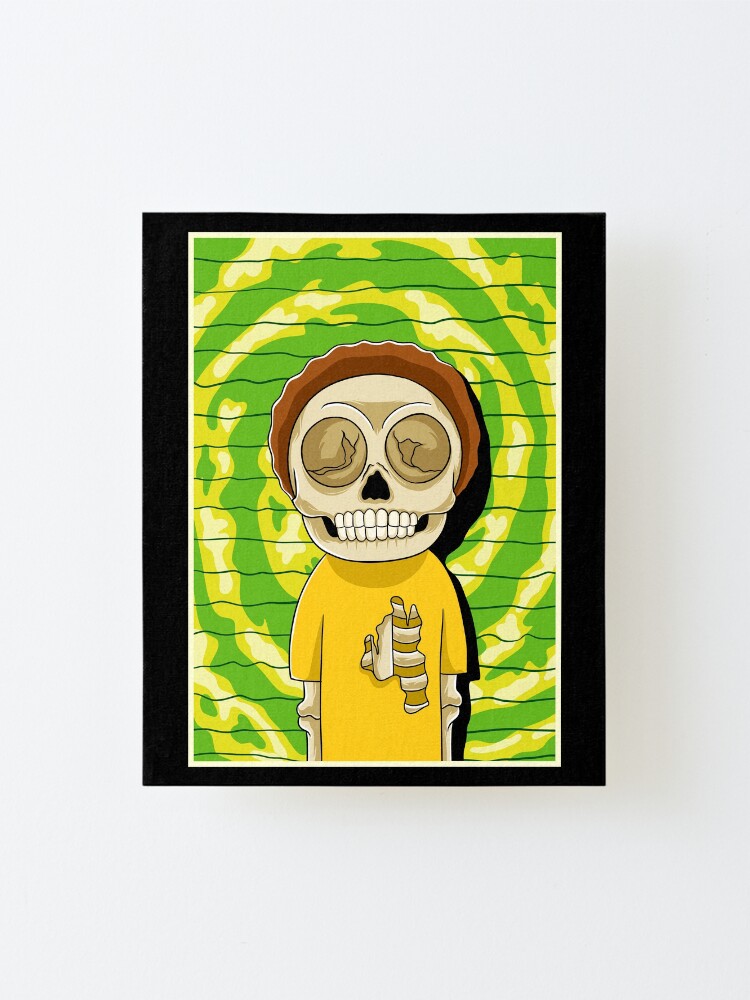 Alternate view of morty rick and morty skull Mounted Print