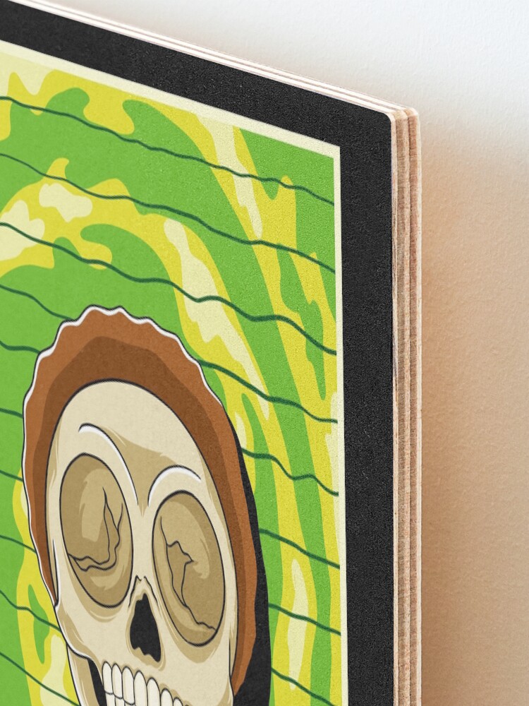 Alternate view of morty rick and morty skull Mounted Print