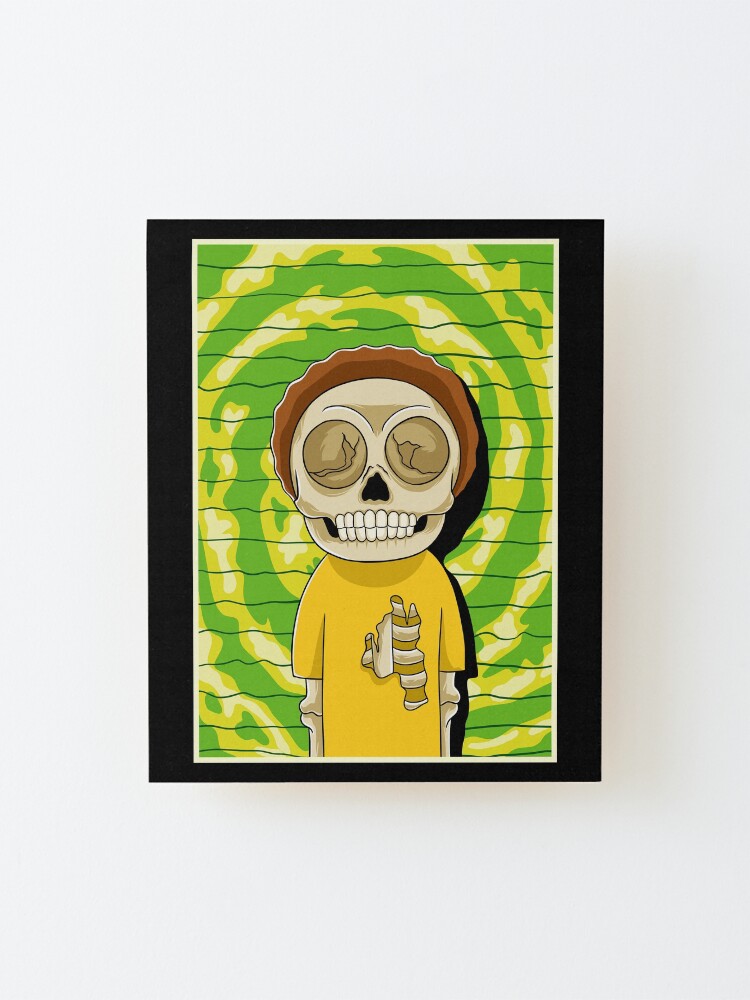 Alternate view of morty rick and morty skull Mounted Print