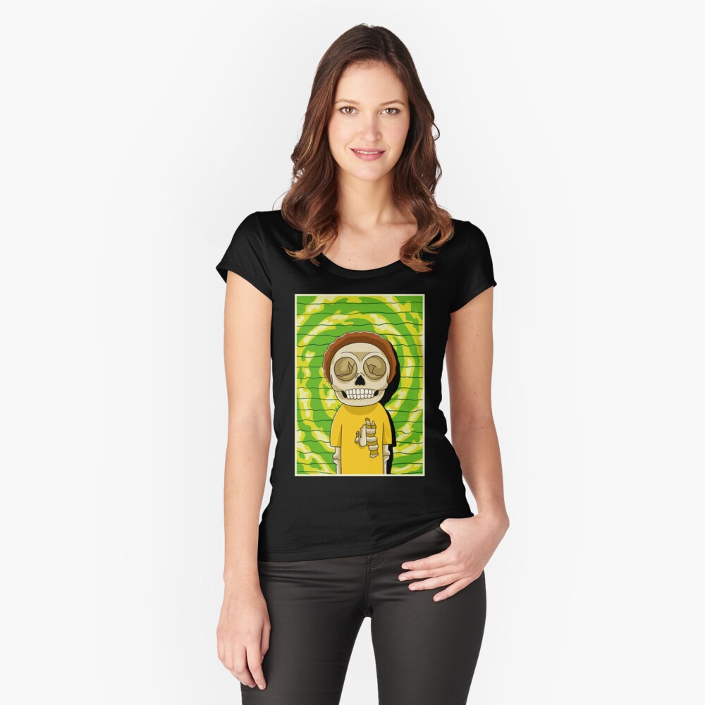 morty rick and morty skull Fitted Scoop T-Shirt