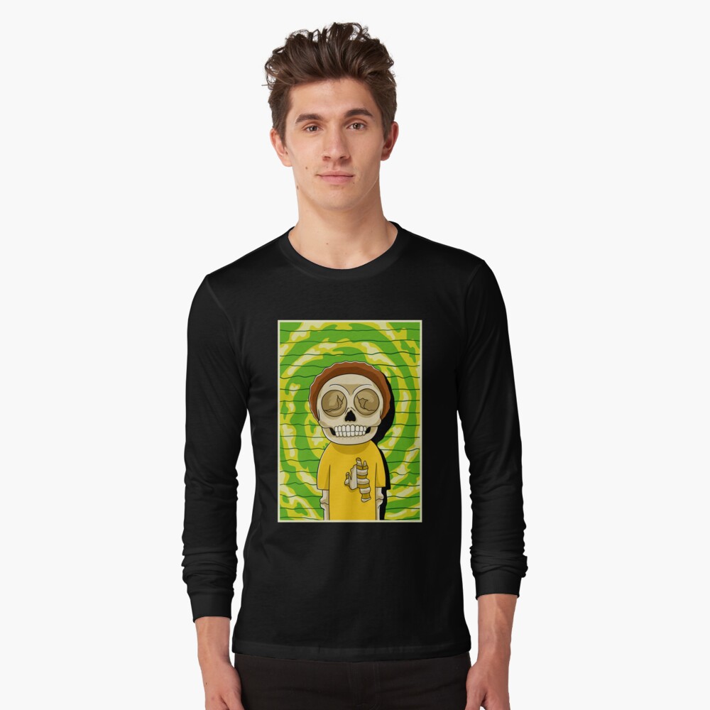 morty rick and morty skull Long Sleeve T-Shirt