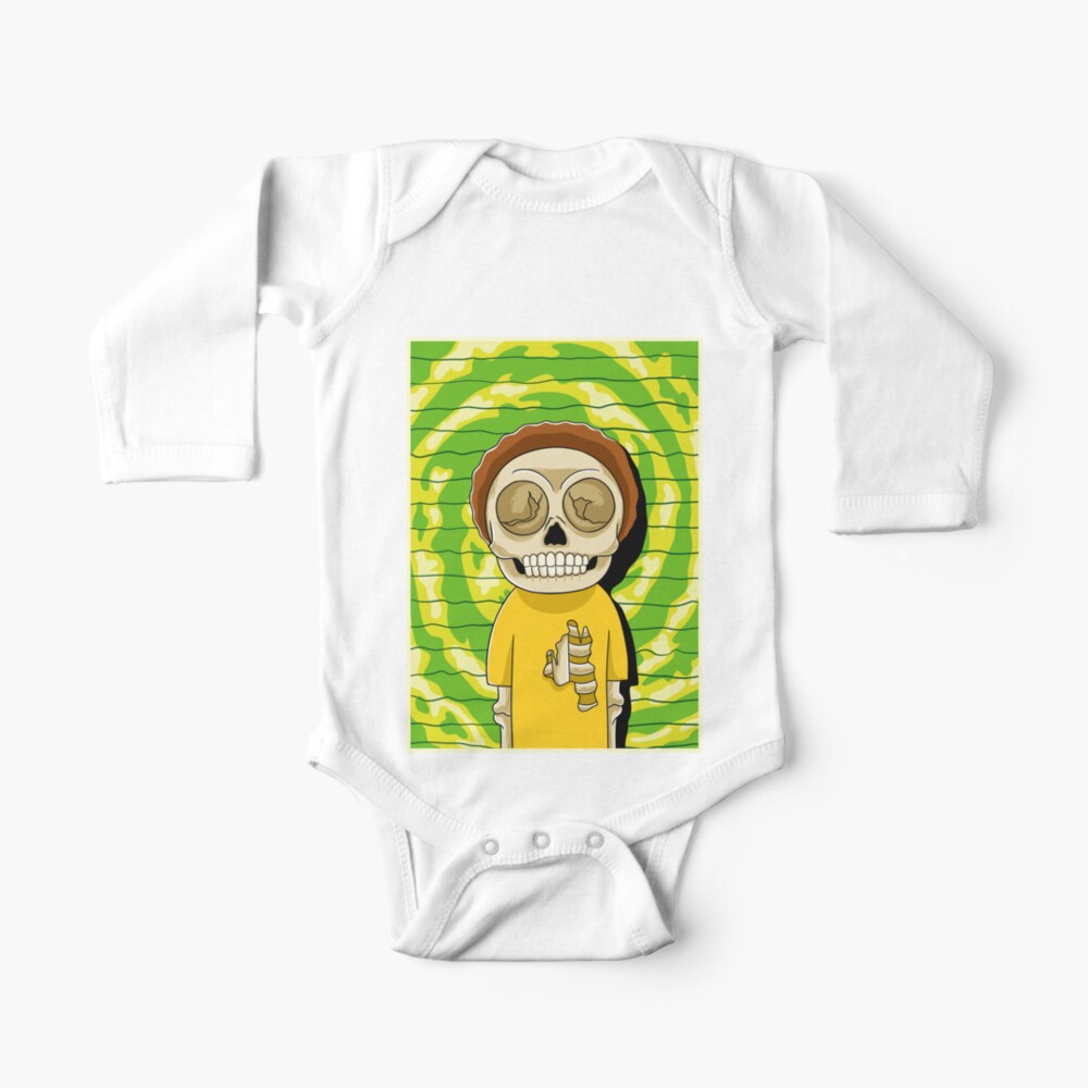 morty rick and morty skull Baby One-Piece