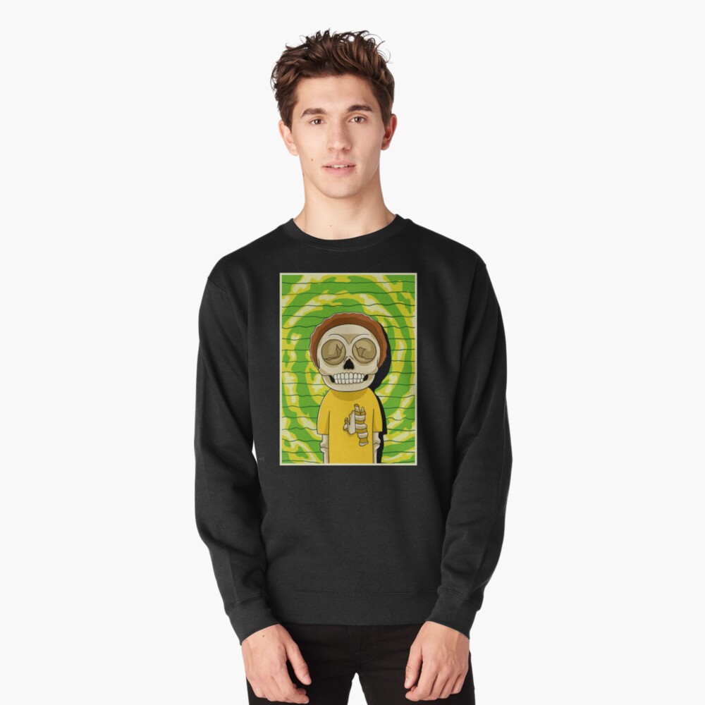 morty rick and morty skull Pullover Sweatshirt