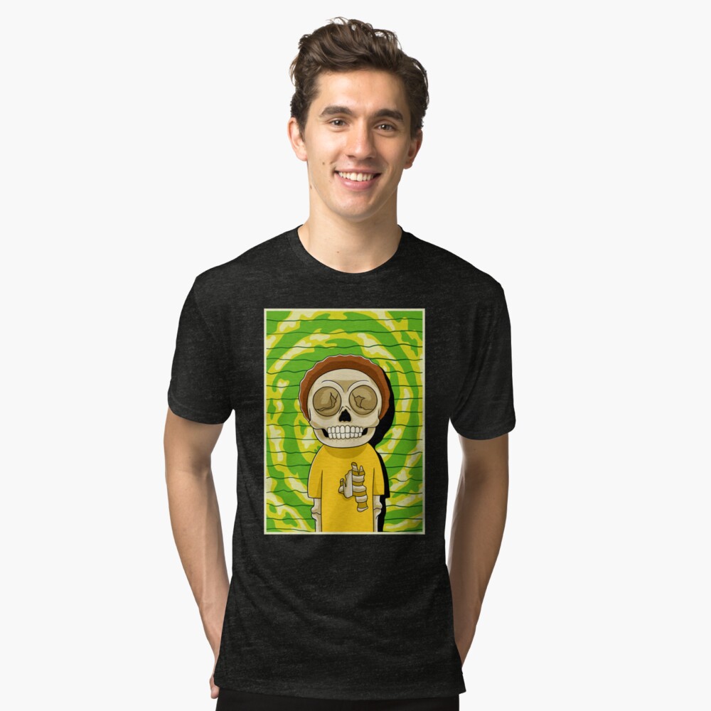 morty rick and morty skull Tri-blend T-Shirt