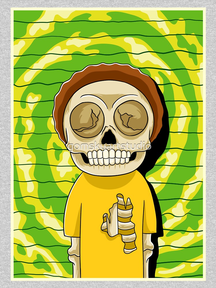 morty rick and morty skull by gomskyartstudio