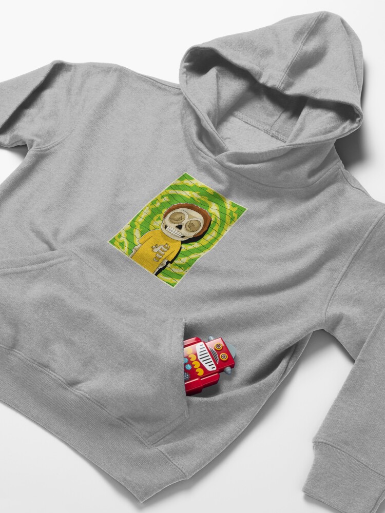 Alternate view of morty rick and morty skull Kids Pullover Hoodie