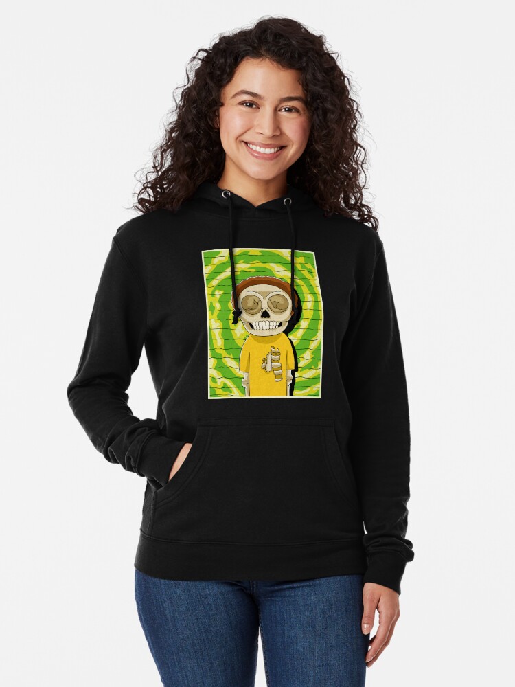 Alternate view of morty rick and morty skull Lightweight Hoodie