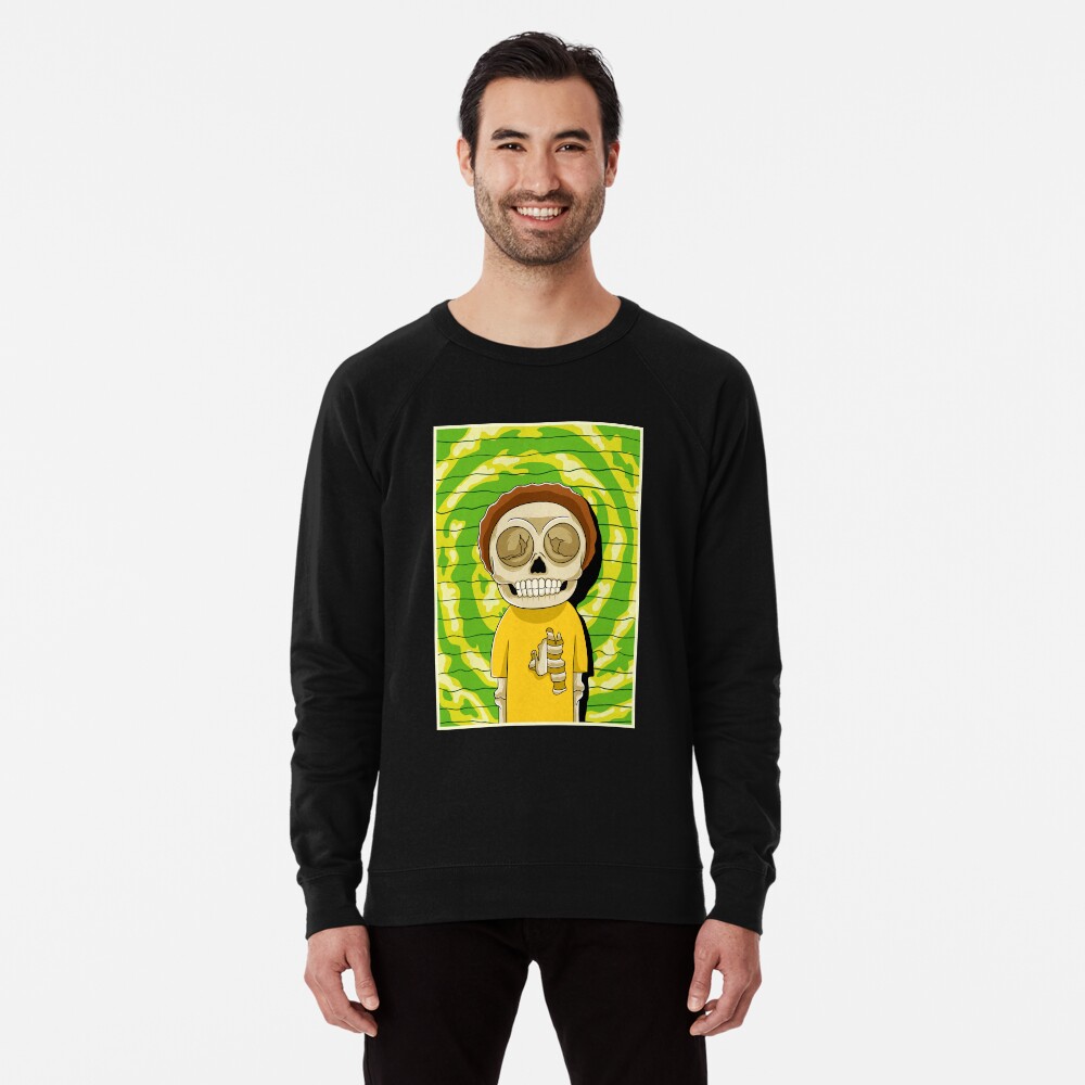 morty rick and morty skull Lightweight Sweatshirt