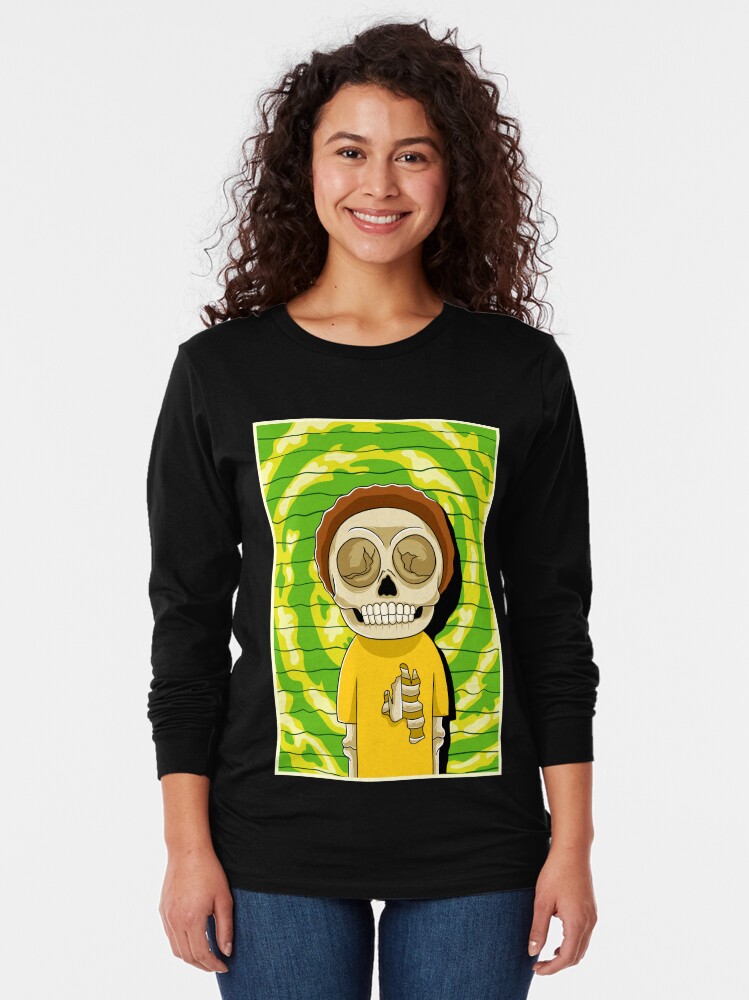 Alternate view of morty rick and morty skull Long Sleeve T-Shirt