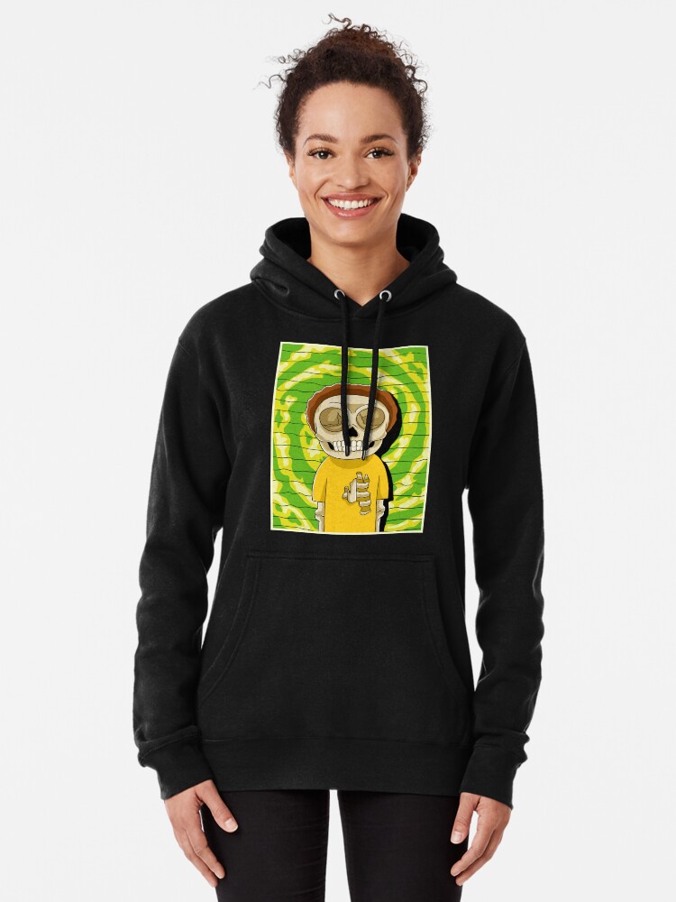Alternate view of morty rick and morty skull Pullover Hoodie