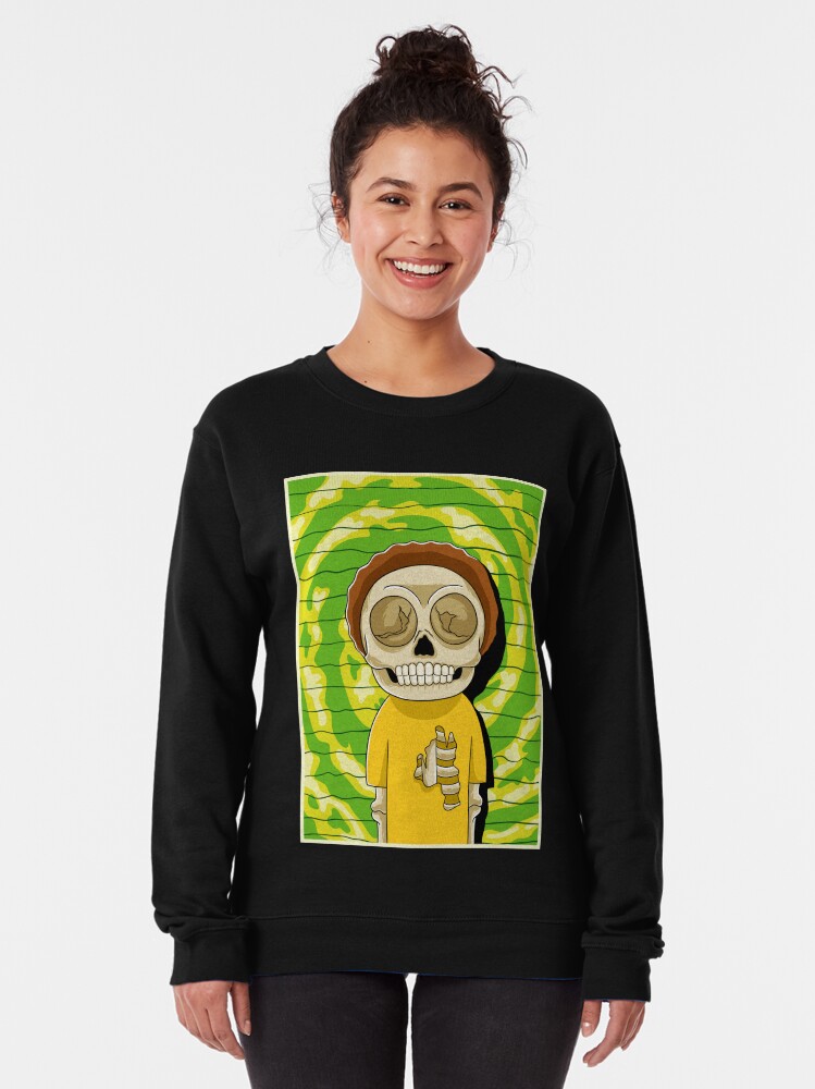 Alternate view of morty rick and morty skull Pullover Sweatshirt