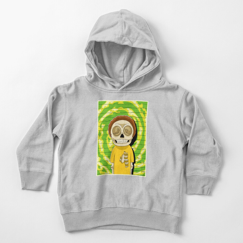 morty rick and morty skull Toddler Pullover Hoodie