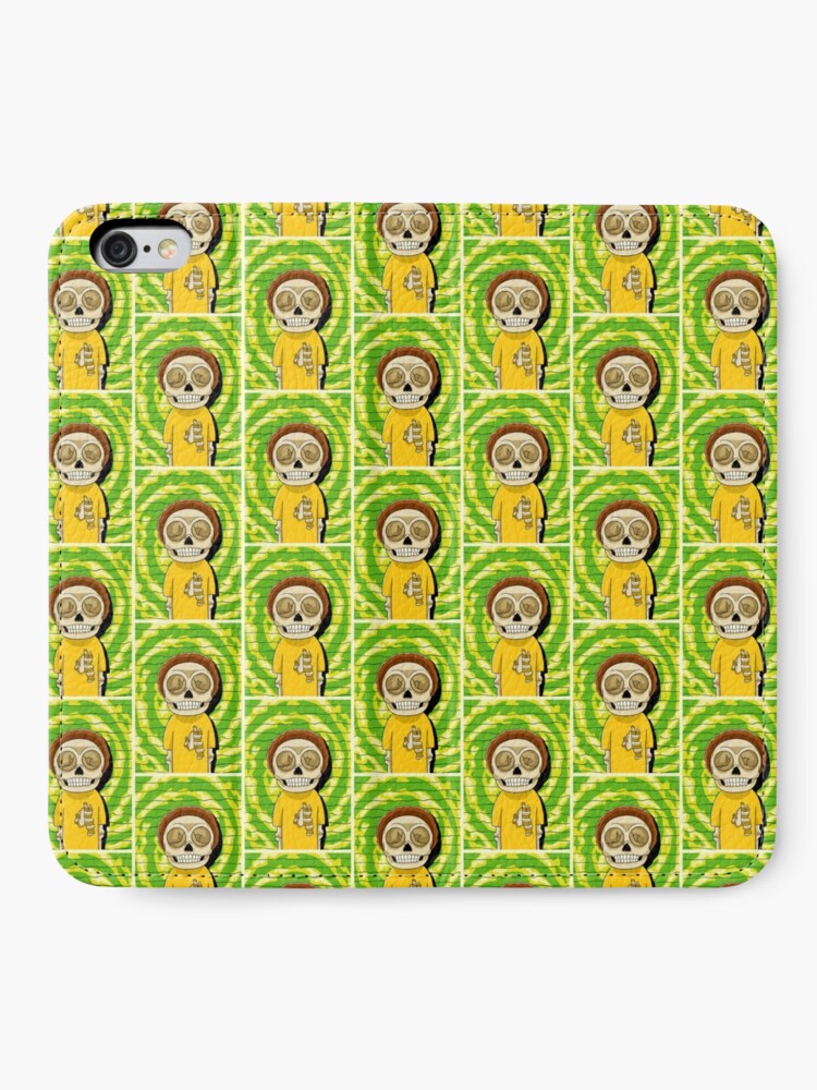 Alternate view of morty rick and morty skull iPhone Wallet