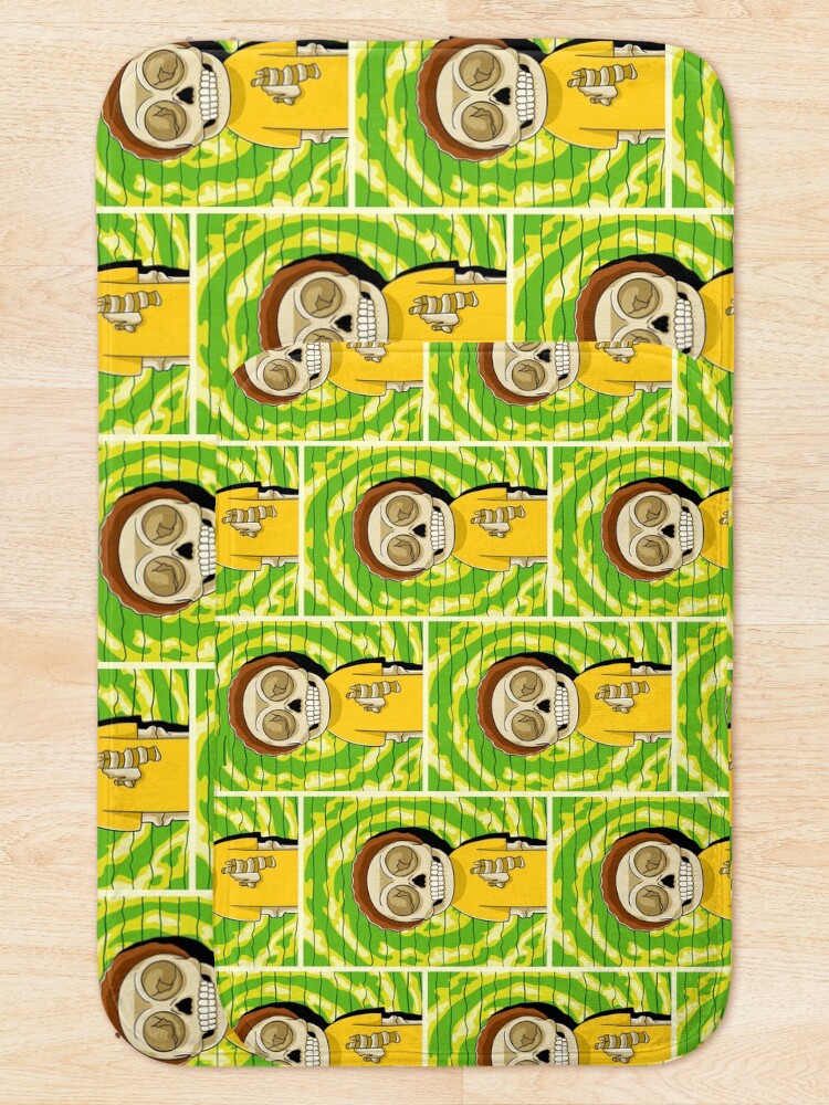 Alternate view of morty rick and morty skull Bath Mat