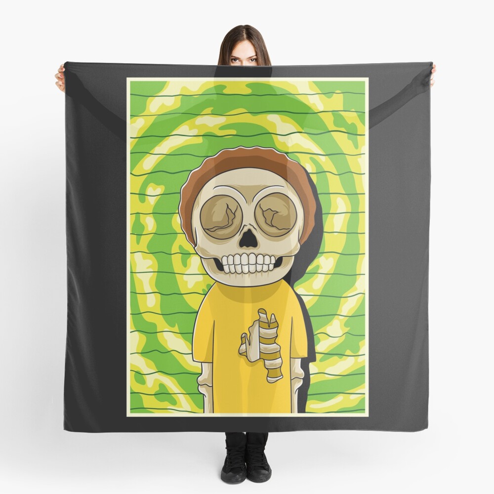 morty rick and morty skull Scarf