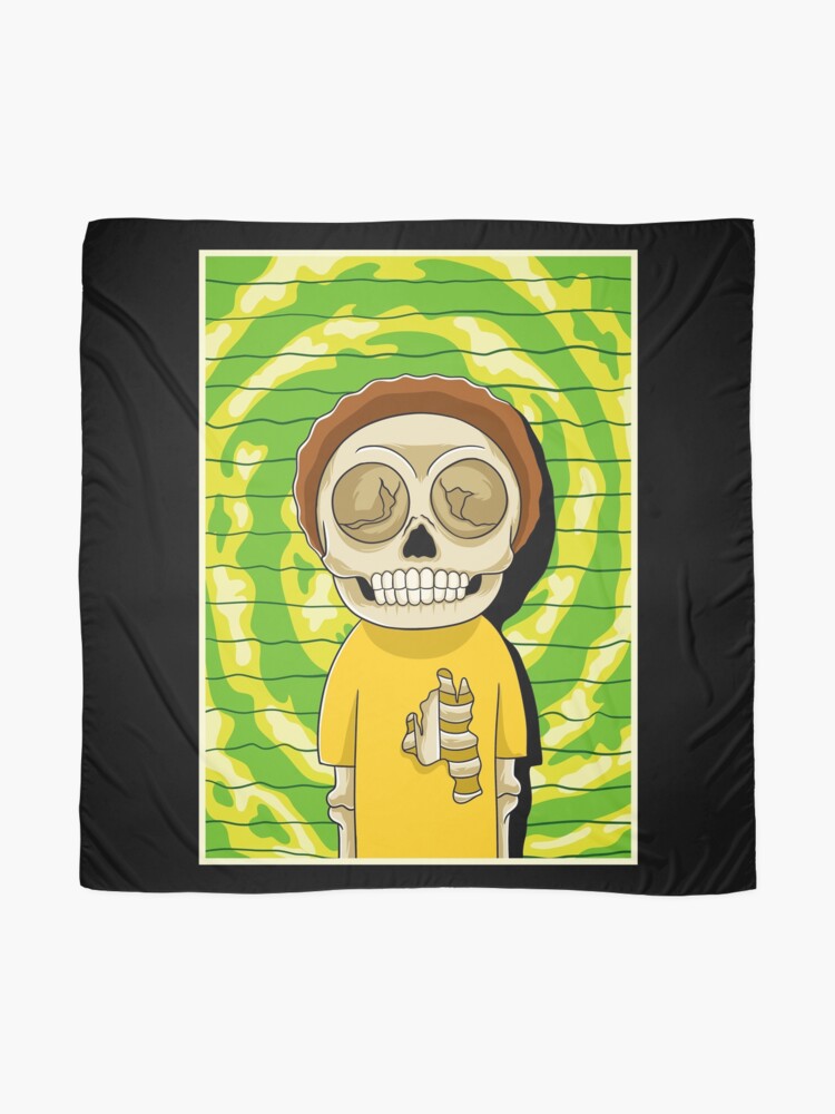 Alternate view of morty rick and morty skull Scarf