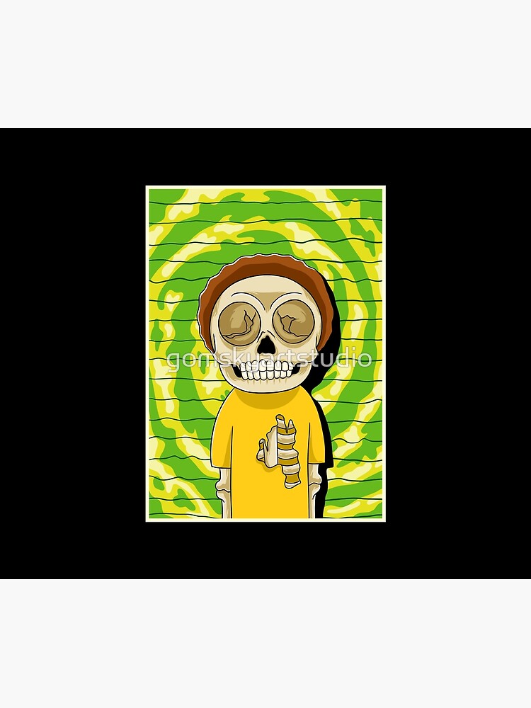morty rick and morty skull by gomskyartstudio