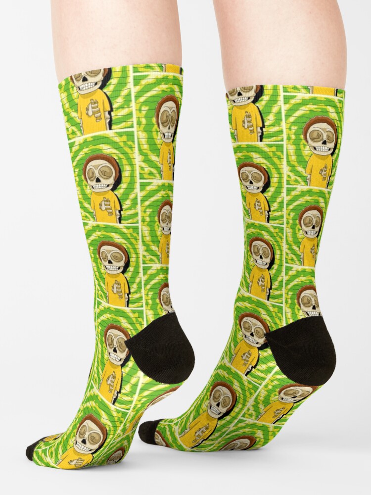 Alternate view of morty rick and morty skull Socks