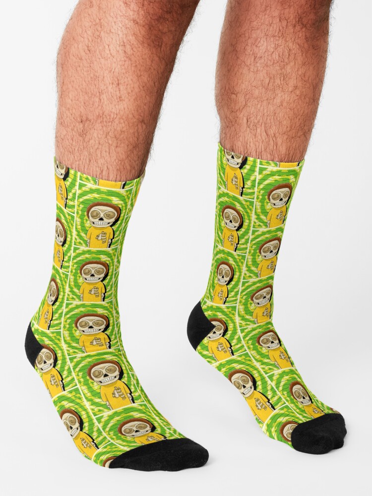Alternate view of morty rick and morty skull Socks