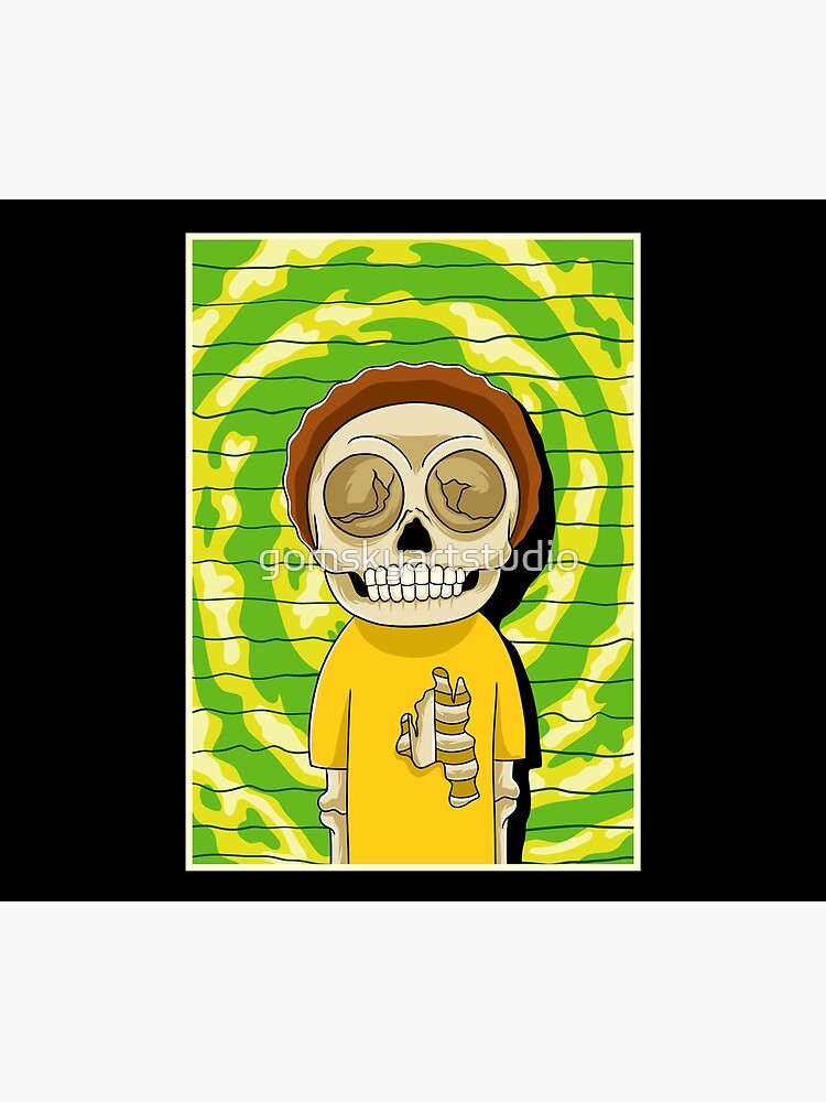 morty rick and morty skull by gomskyartstudio