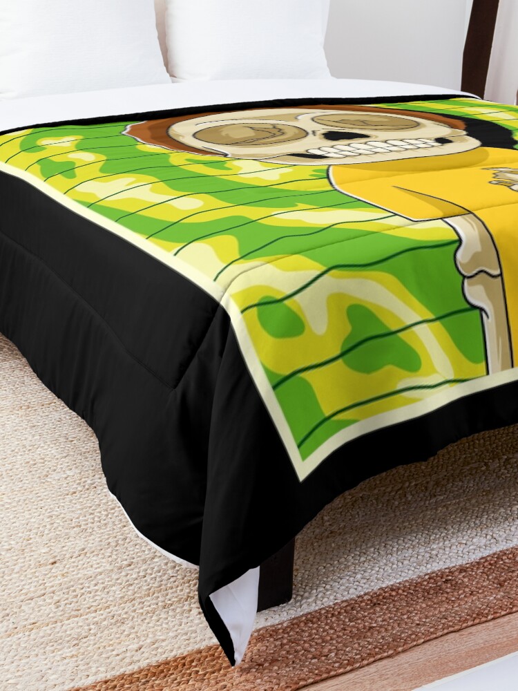Alternate view of morty rick and morty skull Comforter