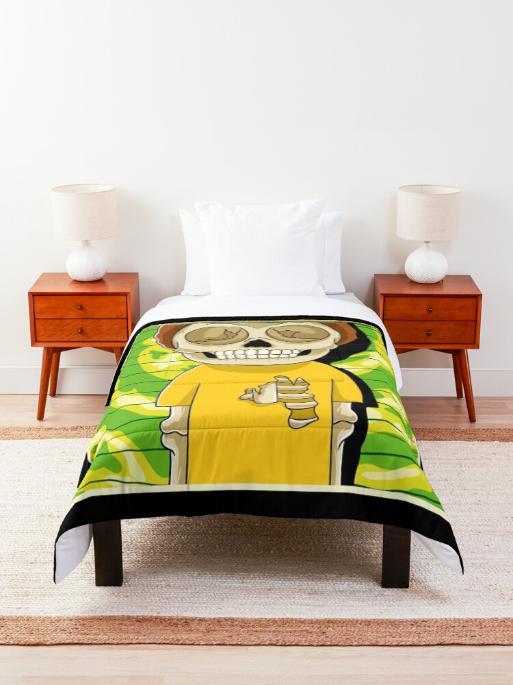 Alternate view of morty rick and morty skull Comforter