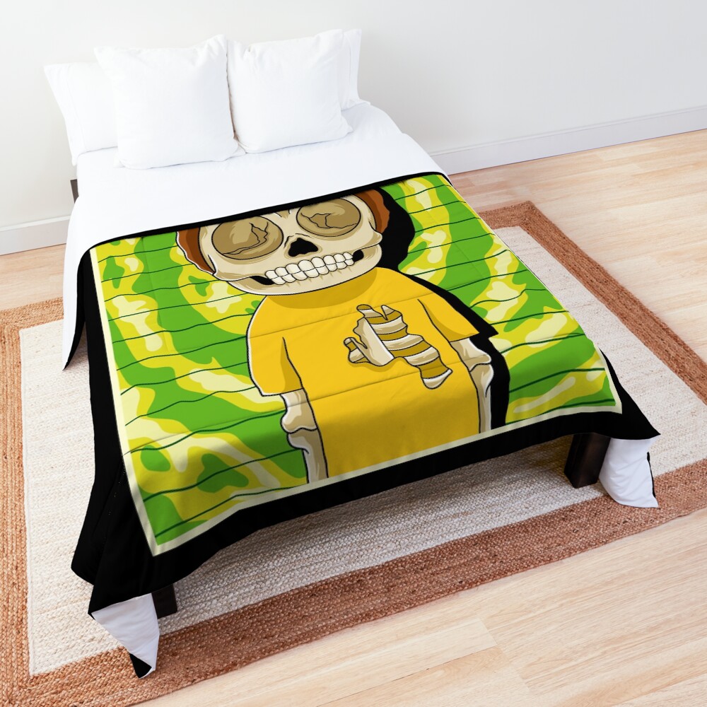 morty rick and morty skull Comforter
