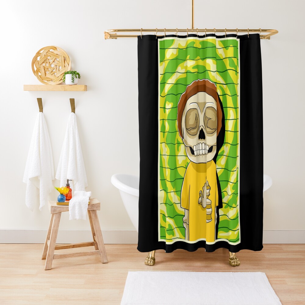 morty rick and morty skull Shower Curtain