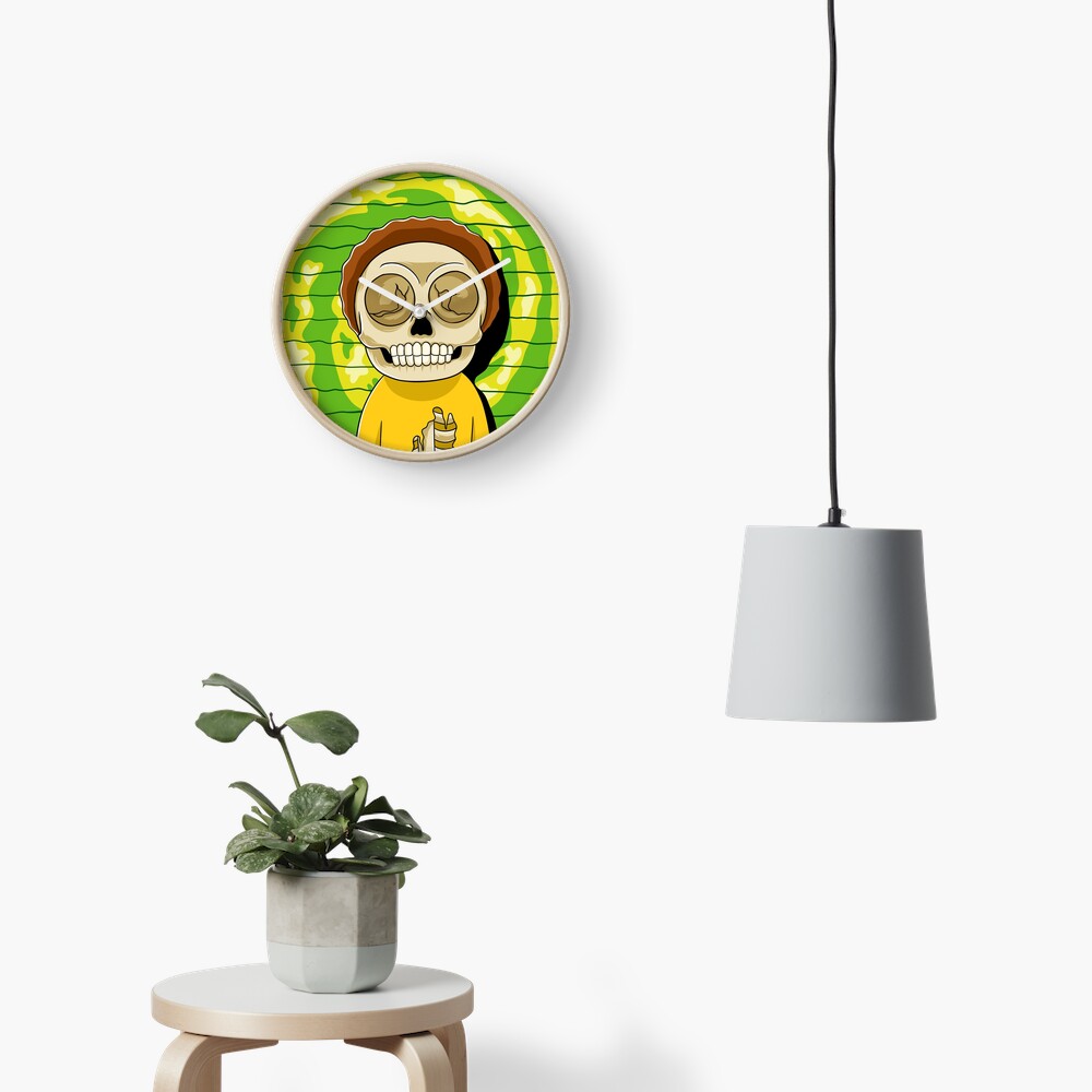 morty rick and morty skull Clock
