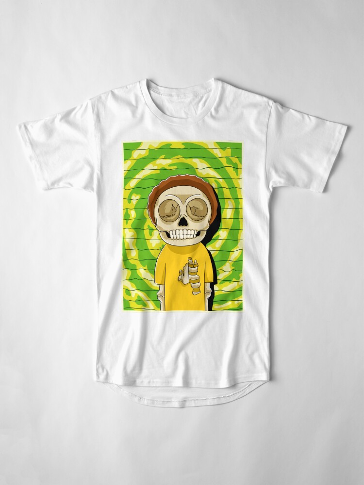 Alternate view of morty rick and morty skull Long T-Shirt