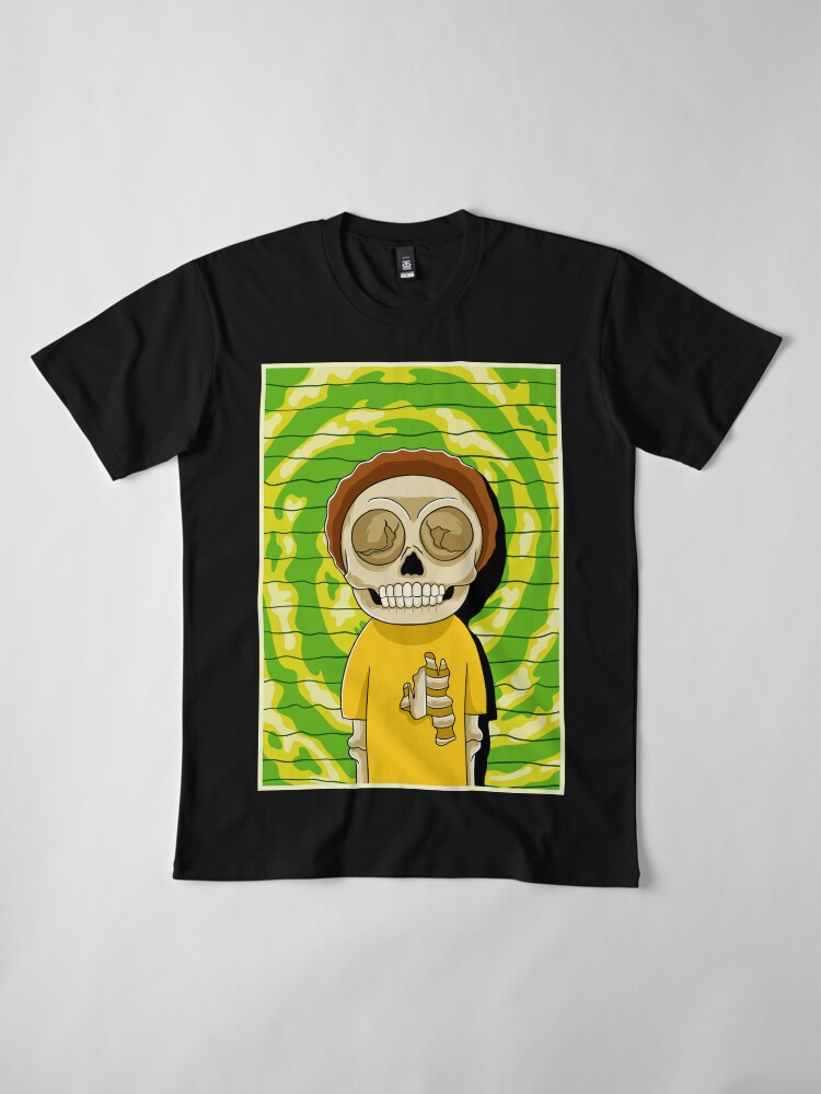 Alternate view of morty rick and morty skull Premium T-Shirt