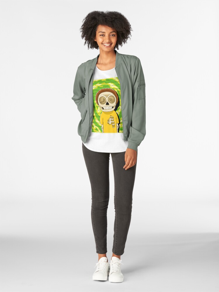 Alternate view of morty rick and morty skull Premium Scoop T-Shirt