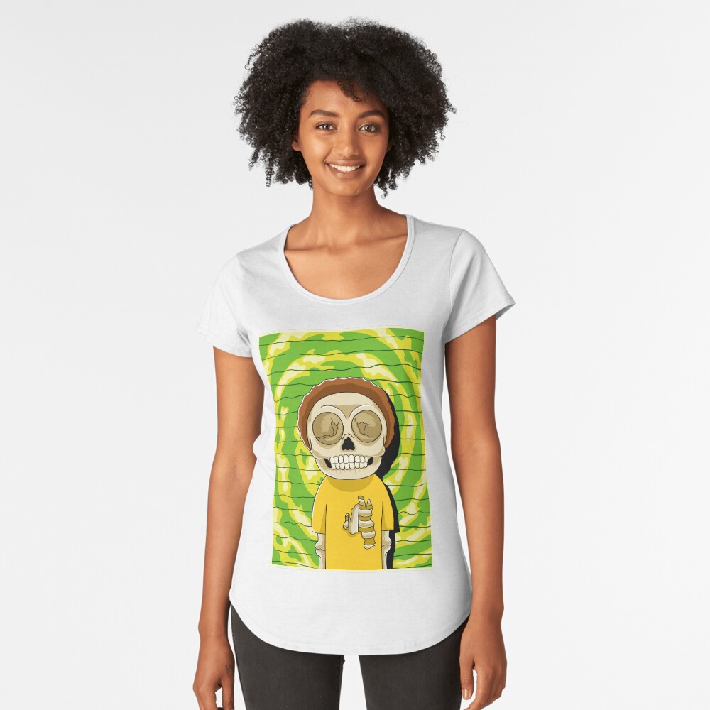 morty rick and morty skull Premium Scoop T-Shirt