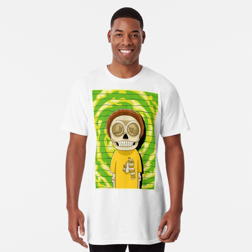 morty rick and morty skull Long T-Shirt