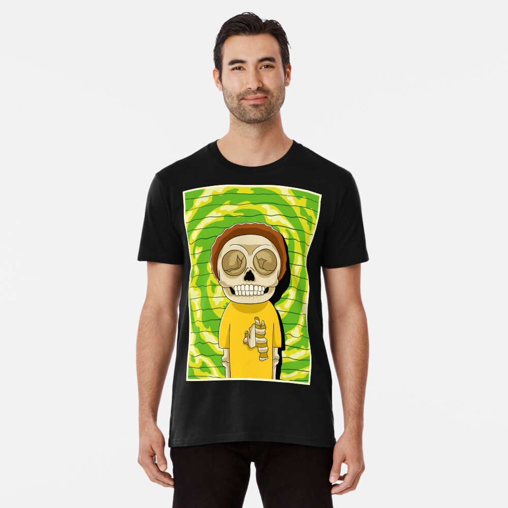 morty rick and morty skull Premium T-Shirt
