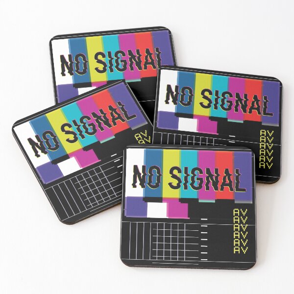 Item preview, Vintage broken TV signal glitch and  caption "No signal vaperwave" designed and sold by FFelder.