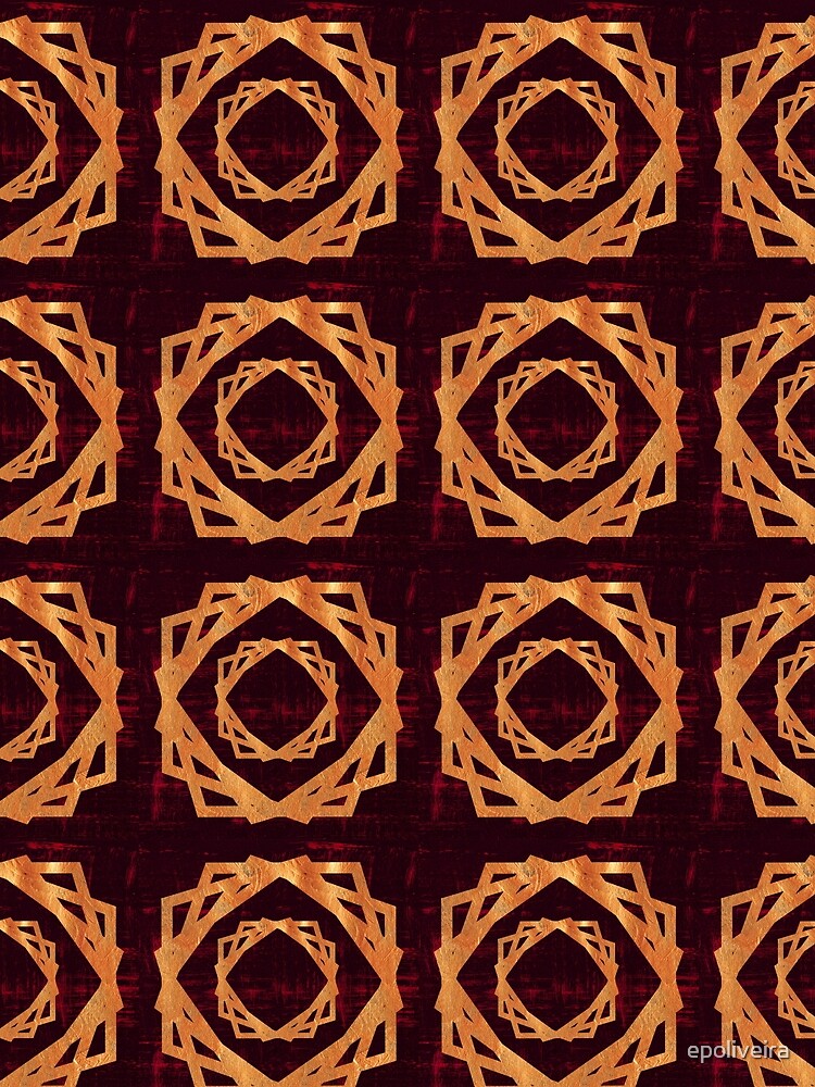 Golden Roses in Red Background | Elegant Pattern by epoliveira