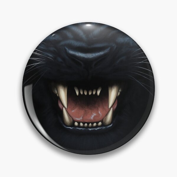 Item preview, Cara de pantera negra agresiva que muestra los dientes y la lengua que se adaptan a su cara y nariz. designed and sold by Dolphin Graphic.