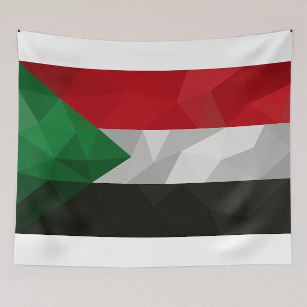 Item preview, Geometric Sudan Flag Design – Patriotic Art Print designed and sold by OrangePoly.