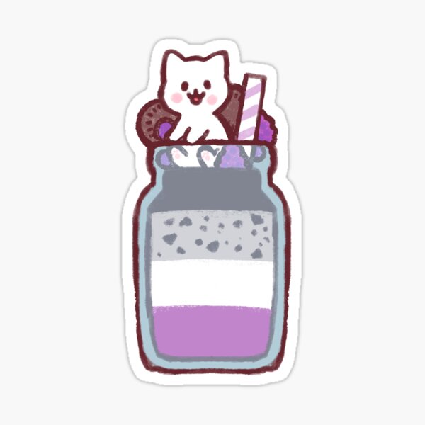 Item preview, asexual pride smoothie kitty designed and sold by tinybe.