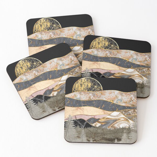 Item preview, Modern Natural Marble Golden Mountains Landscape designed and sold by MintaApparel.