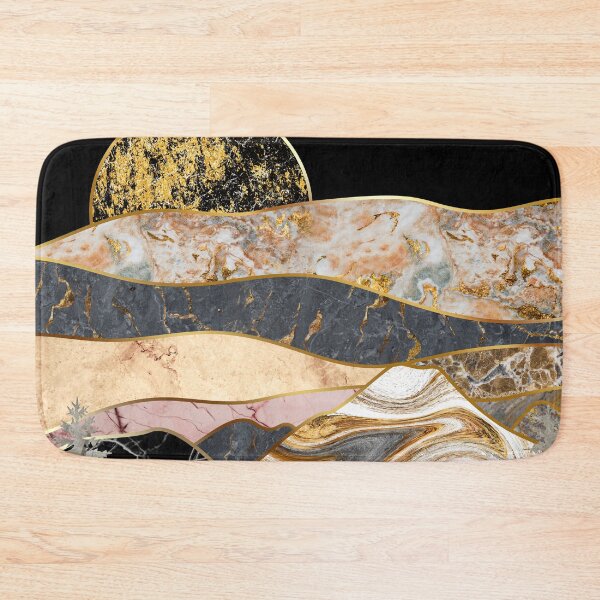 Item preview, Modern Natural Marble Golden Mountains Landscape designed and sold by MintaApparel.