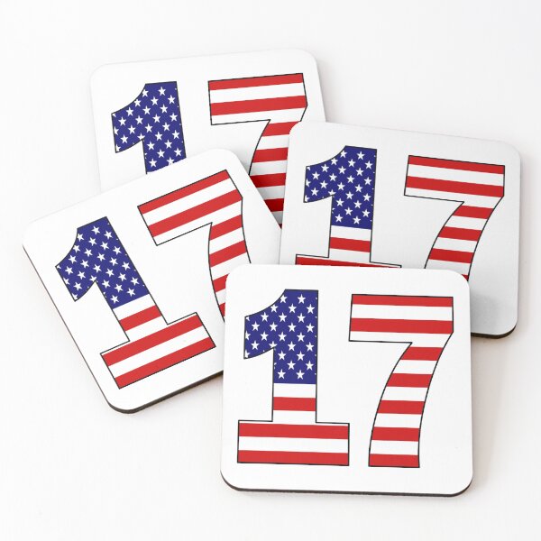 Item preview, Number 17 with USA flag on the background designed and sold by AllShirts21.