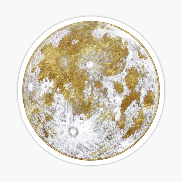 Patrón de luna dorada Pegatina