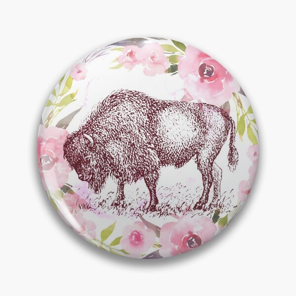 Item preview, Show your Buffalo NY Pride!  Floral Bison Watercolor designed and sold by MissBuffalove.