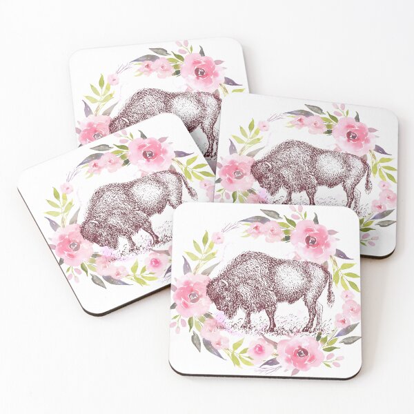 Item preview, Show your Buffalo NY Pride!  Floral Bison Watercolor designed and sold by MissBuffalove.